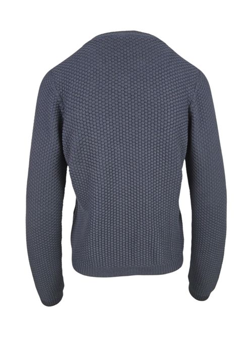 cardigan donna grana di riso blu A rovescio | 2506/1401